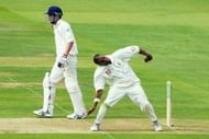 Paul Adams of South Africa bowls